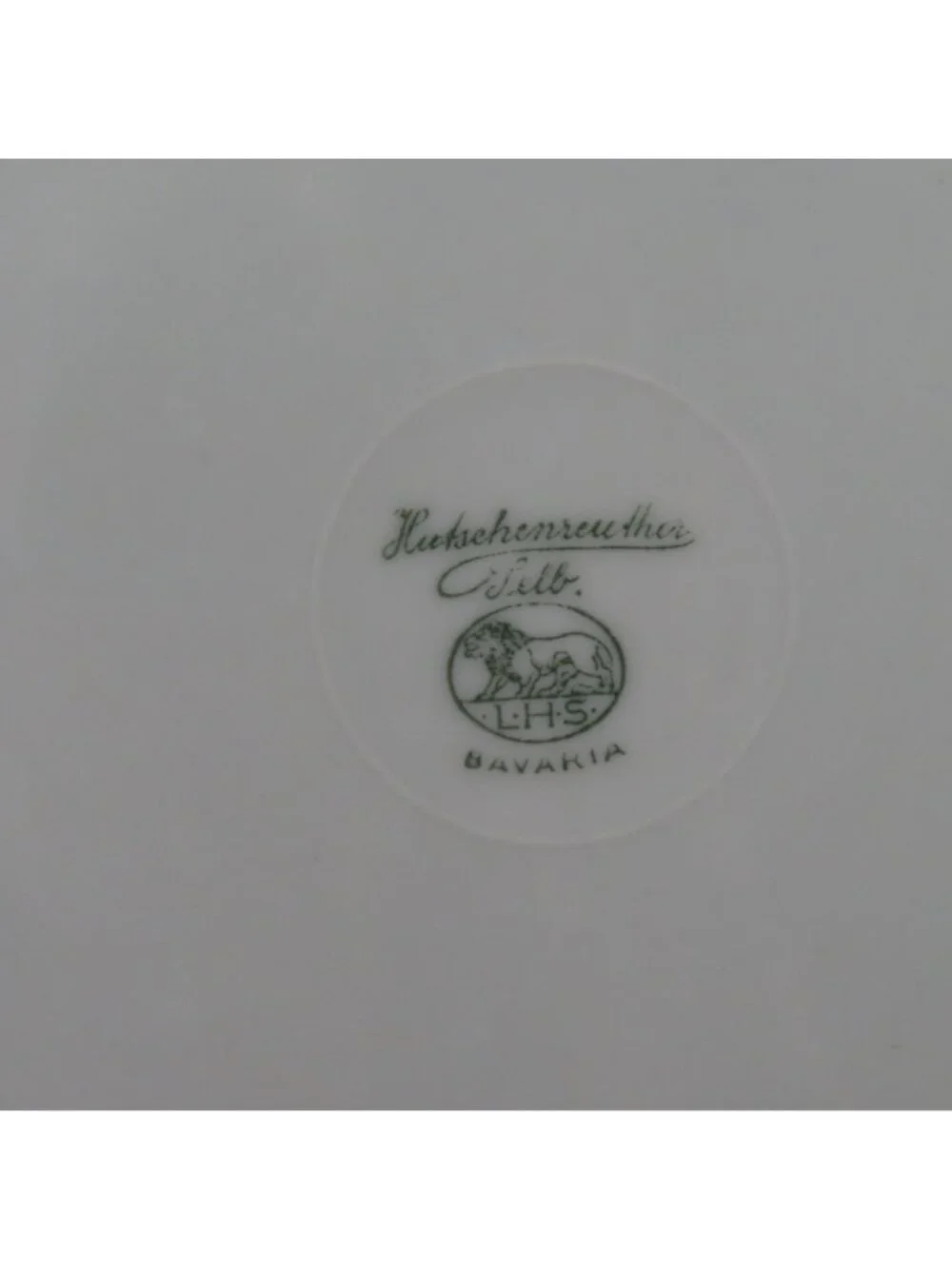 Hutschenreuther Selb Bavaria 10.6in B Gold Monogram Initial Solid White Plate